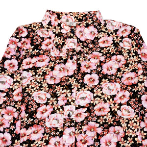 70S VINTAGE PINK FLORAL BLOUSE - UK12