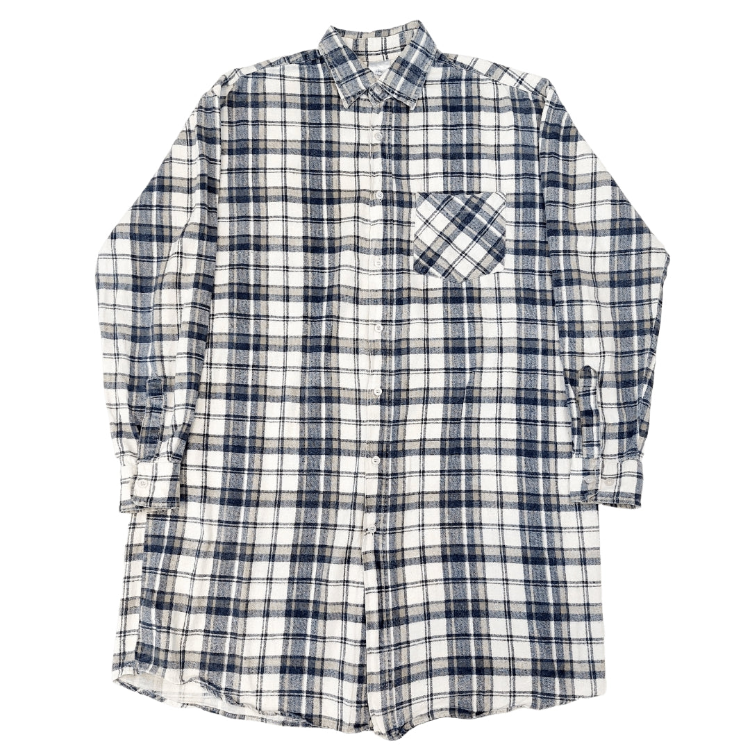 open lace back dress VINTAGE PLAID LONG SHIRT / DRESS