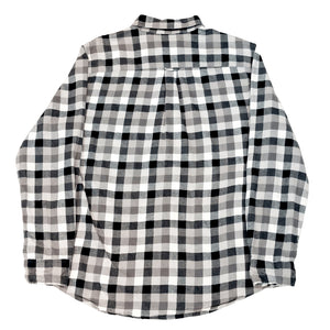 VINTAGE BLACK AND WHITE PLAID SHIRT - M