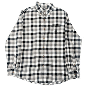 VINTAGE BLACK AND WHITE PLAID SHIRT - M