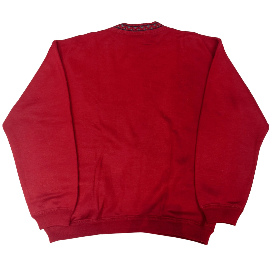ITALIAN VINTAGE MAROON CARDIGAN - XL