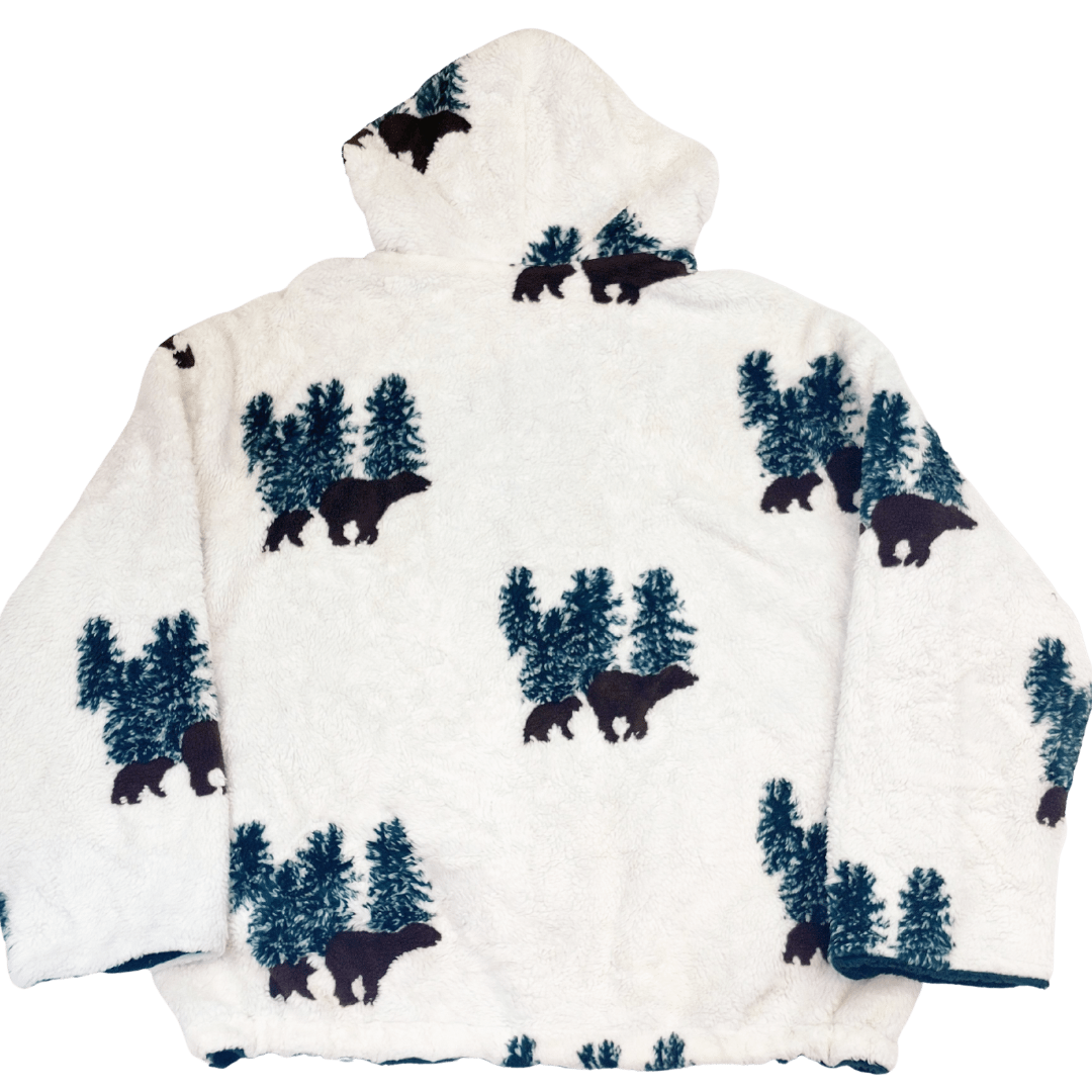 VINTAGE WHITE BEAR FLEECE HOODIE - L