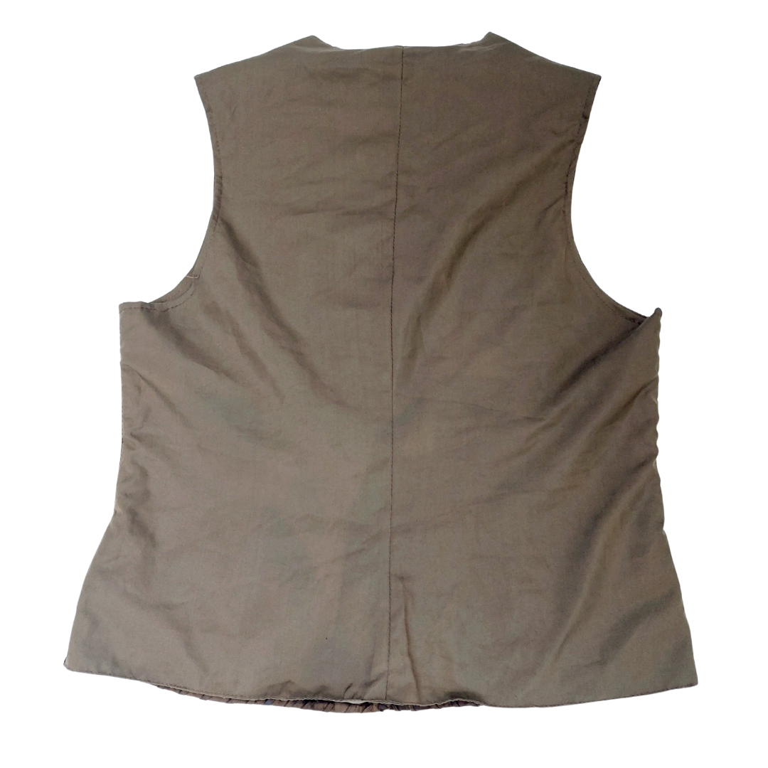 VINTAGE BROWN FITTED WAISTCOAT - L