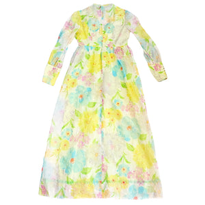 60s FLORAL MAXI DRESS - UK12