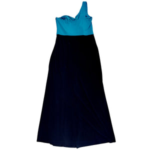 TURQUOISE AND BLACK FORMAL DRESS - UK12