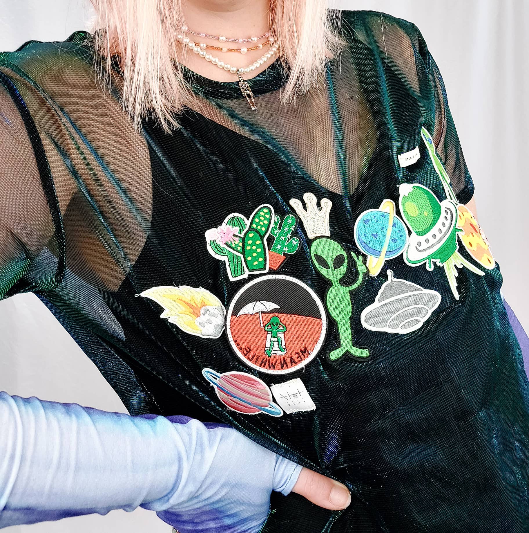 ANAM UPCYCLE 'ALIEN GALAXY' T-SHIRT - M