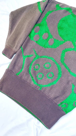 VINTAGE GREEN PATTERN KNIT - L