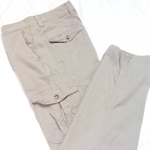 VINTAGE BEIGE CARGO PANTS - S / UK12