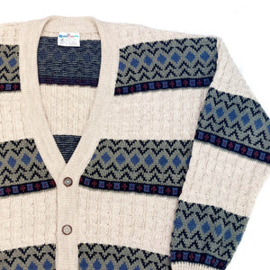 VINTAGE COSBY CABLE KNIT CARDIGAN- XL