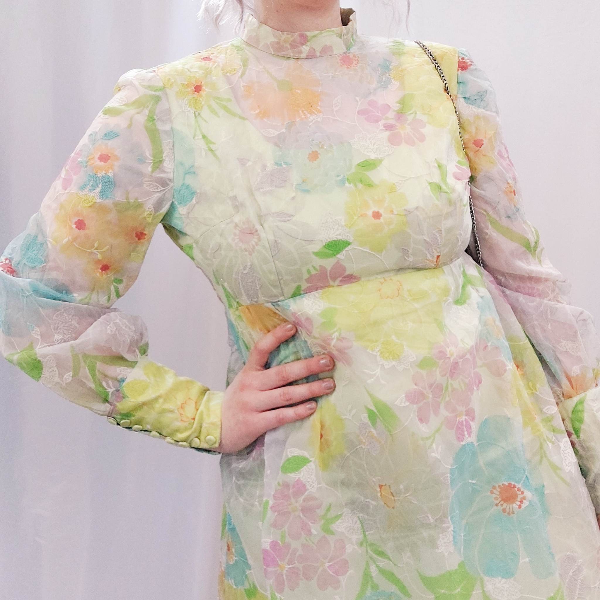 60s FLORAL MAXI DRESS - UK12 ANAM STUDIOS 60s FLORAL MAXI DRESS - UK12 ANAM STUDIOS