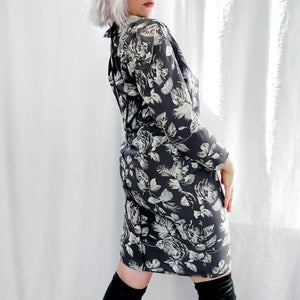 80S CHARCOAL GREY DRESS - L