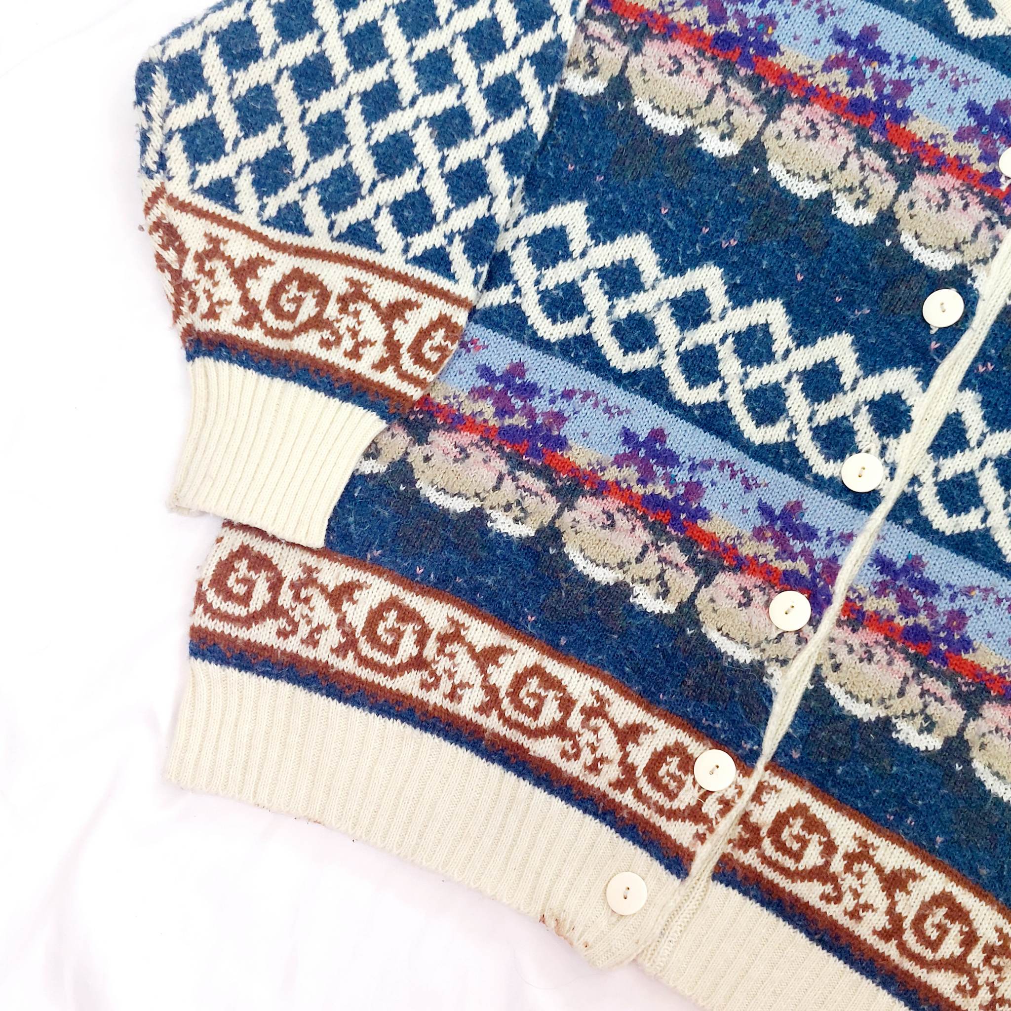VINTAGE COLOURFUL SPRING CARDIGAN - M