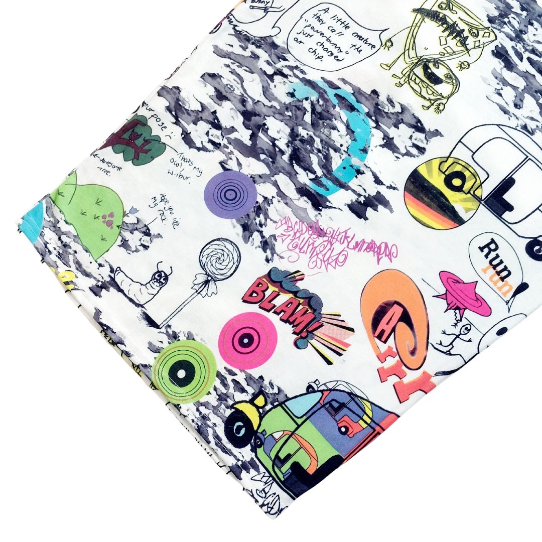 MUTLICOLOUR CARTOON PRINT SKIRT- UK10