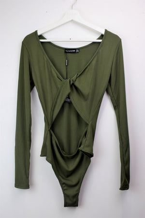 Green cut out bodysuit