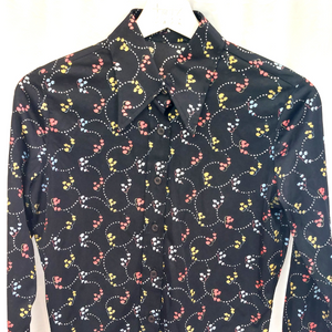 VINTAGE BLACK TULIP SHIRT - S