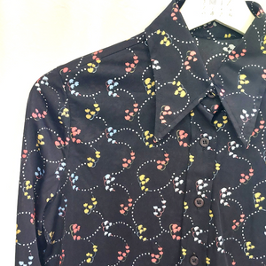 VINTAGE BLACK TULIP SHIRT - S