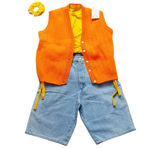 VINTAGE ORANGE SWEATERVEST- UK12