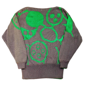 VINTAGE GREEN PATTERN KNIT - L