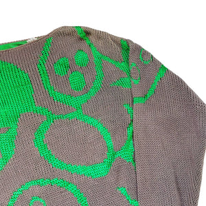 VINTAGE GREEN PATTERN KNIT - L