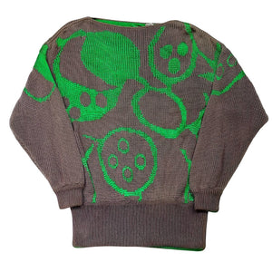 VINTAGE GREEN PATTERN KNIT - L